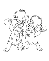 A coloring page of the flintstones